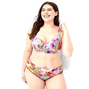 NEW! Cacique Floral Comfort Bliss Lined Balconette Bra Colorful SZ 38F